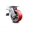 Service Caster 5 Inch Red Poly on Cast Iron Caster with Roller Bearing and Total Lock Brake SCC-TTL30S520-PUR-RS - alternate 1